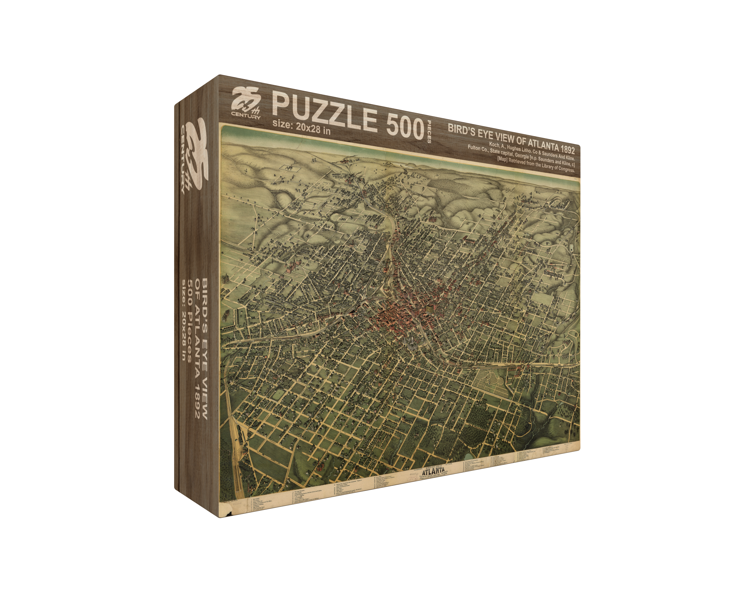 1892 Bird's Eye Map of Atlanta Puzzle-zoom-3
